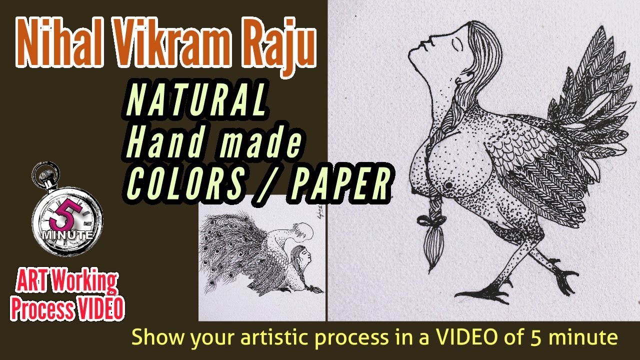 | Nihal Vikram Raju | Creative Drawing | How to make NATURAL HAND-MADE COLOR & PAPER | #art-videos