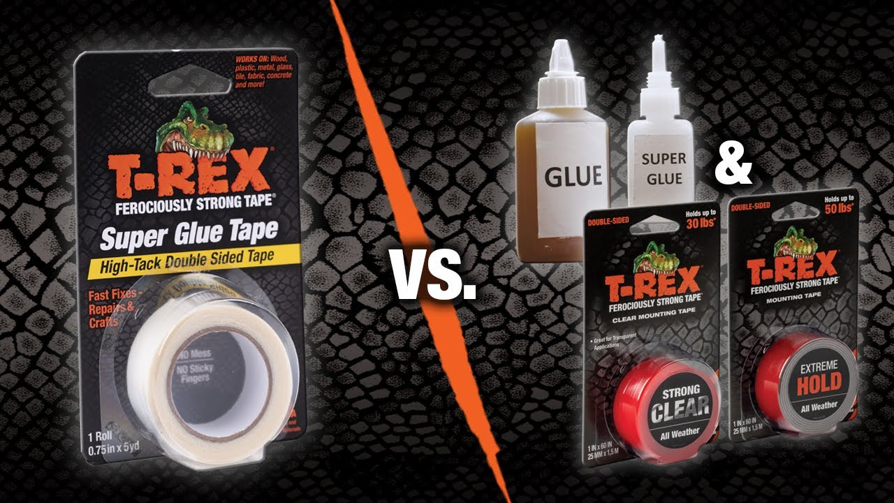 T-Rex&reg; Super Glue Tape vs. Glues & T-Rex&reg; Mounting Tapes