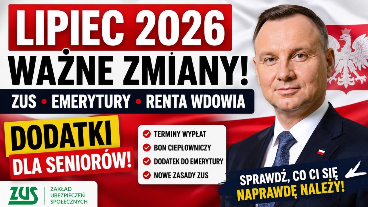 LIPIEC 2026: ZUS, Emerytury, Renta Wdowia, Dodatki dla Senior&oacute;w &ndash; Ważne Zmiany!