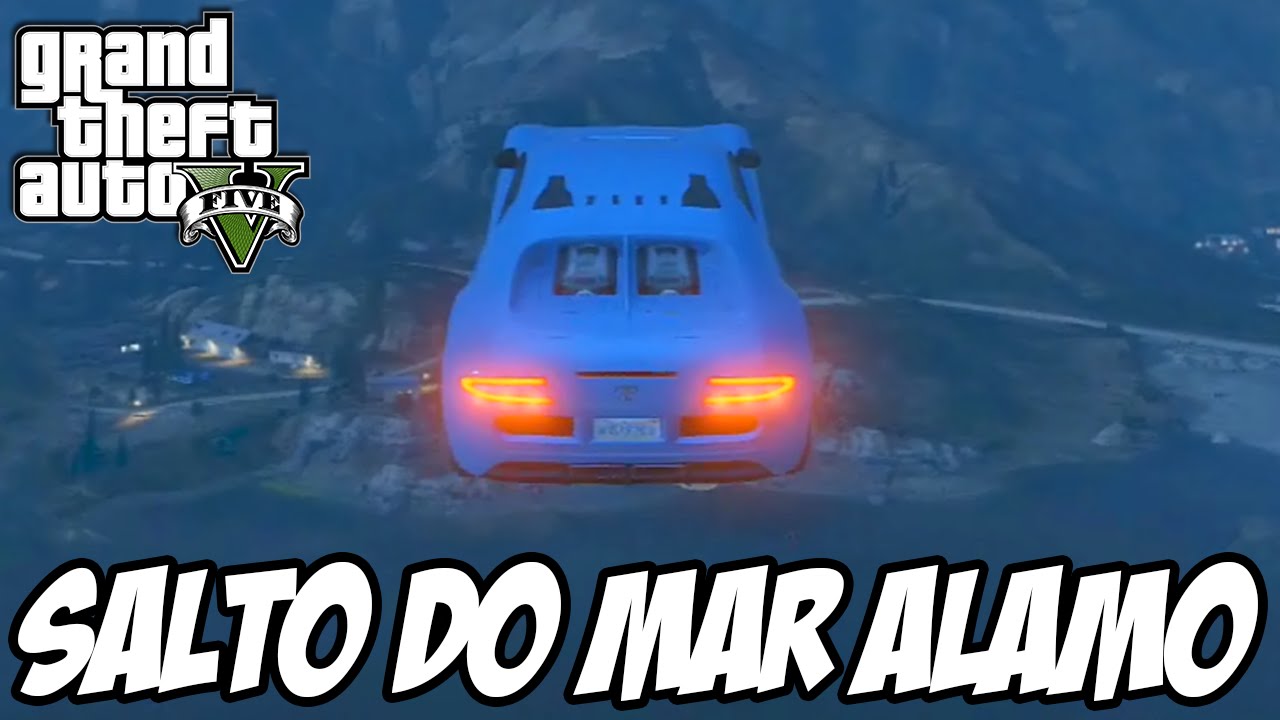 GTA V - Salto GIGANTE no Mar Álamo corrida ÉPICA
