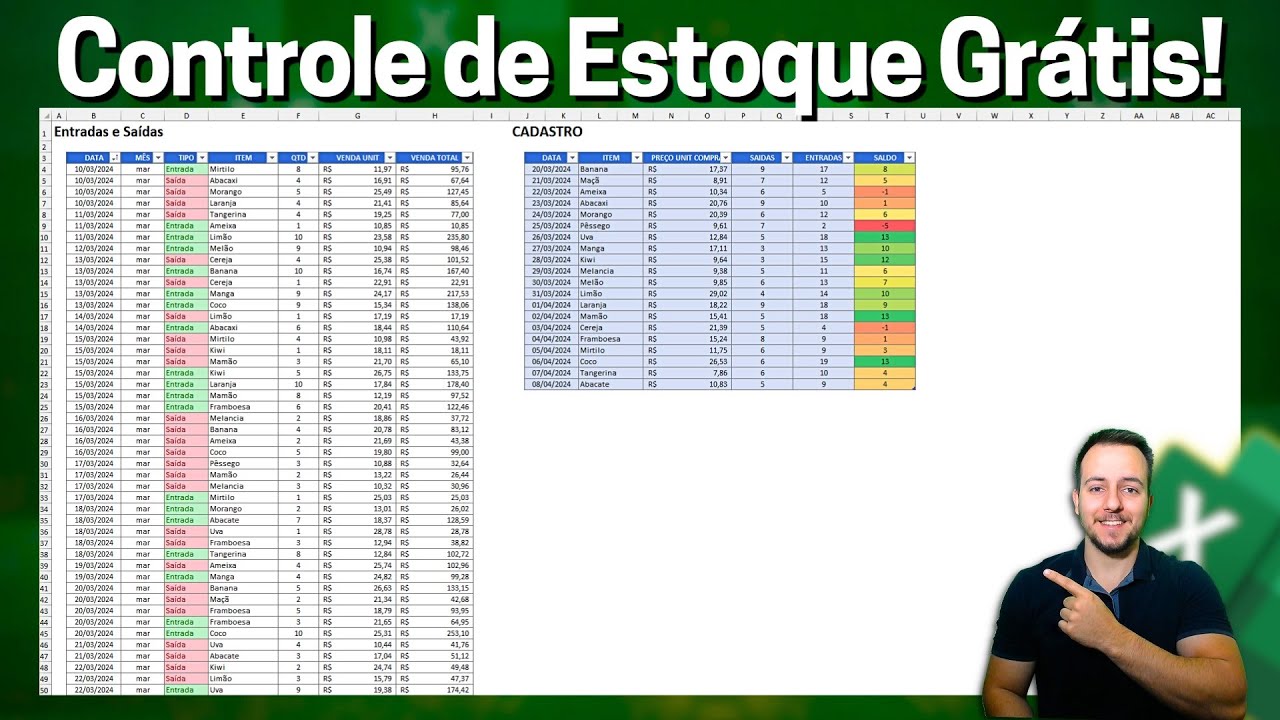 Planilha de Invent&oacute;rio no Excel em 10 minutos! Como Fazer Controle de Estoque
