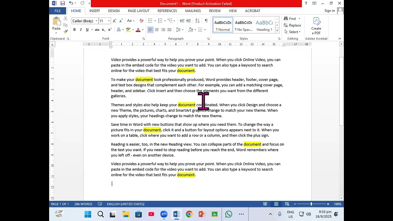 HOW TO REPLACE WORD IN ALL PAGES IN WORD
