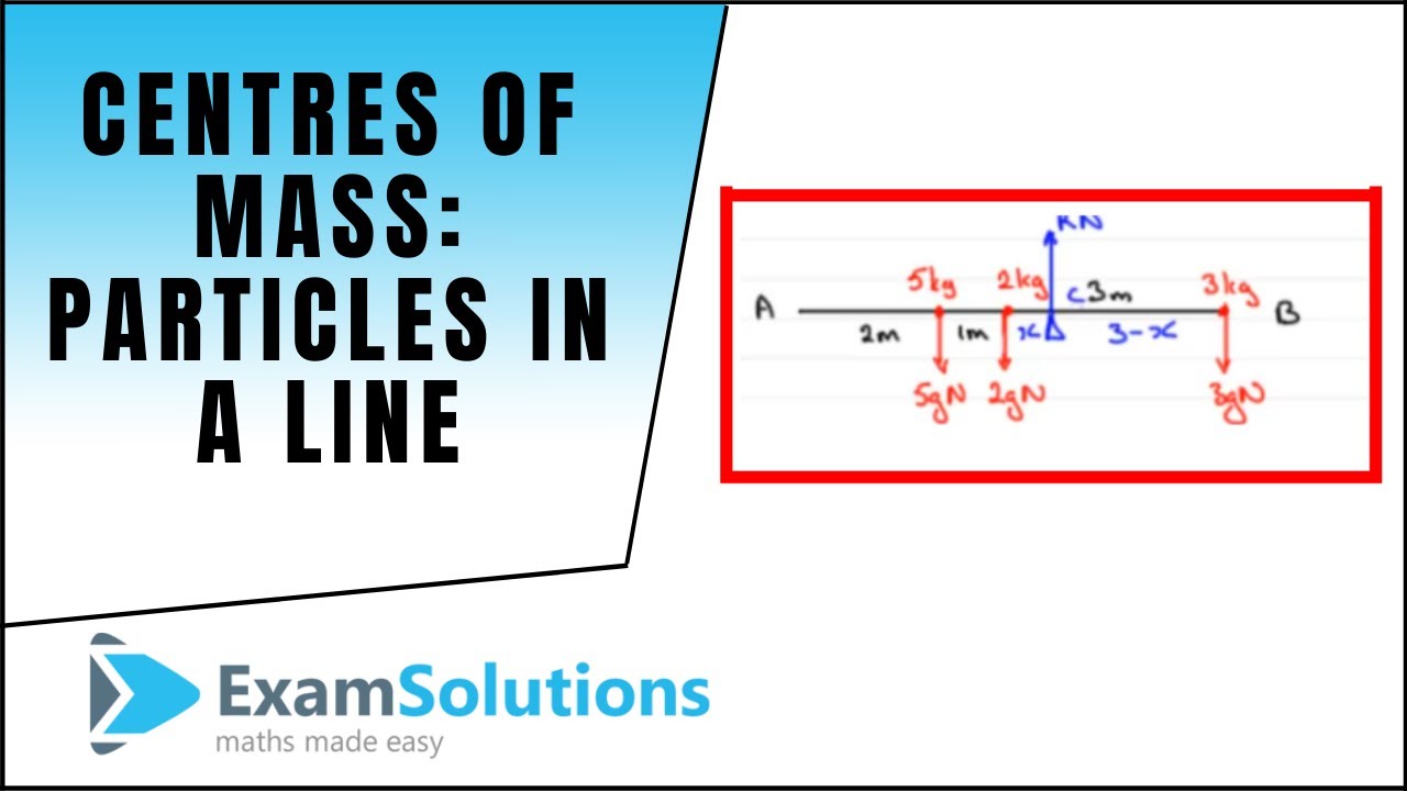 Centres of Mass : Particles in a line : ExamSolutions