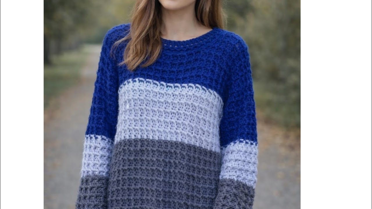 Pulover crosetat usor cu model waffle#crochet#crosetat#modele#knitting#tricotatdiy#tejer#fashion