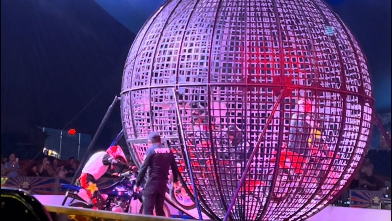 Most dangerous bike stunt show in GARDEN BROS NUCLEAR CIRCUS - Motorcycles in the Sphere of Fear 🎪