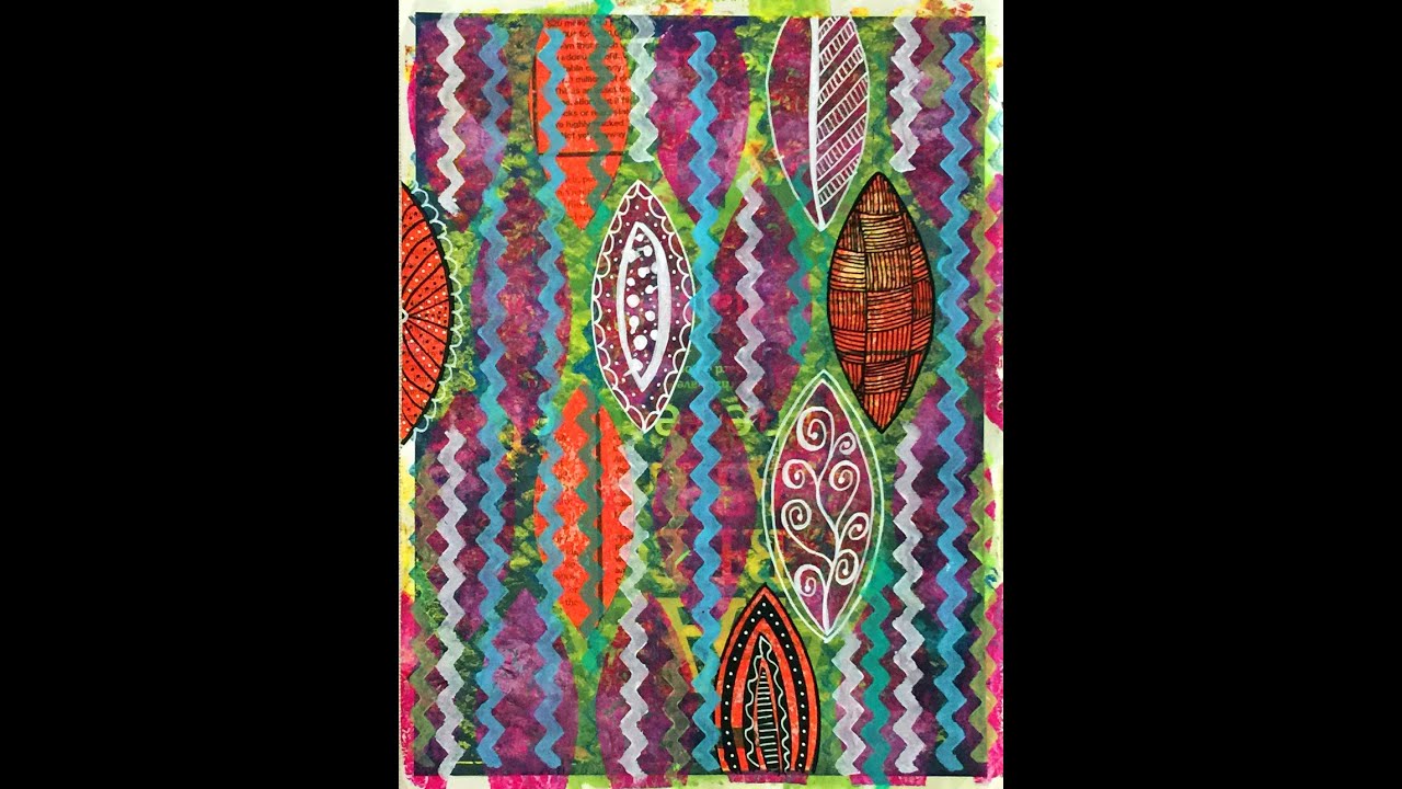 Doodling & Stencilling on a Gelli® Print - Part 1 of 2