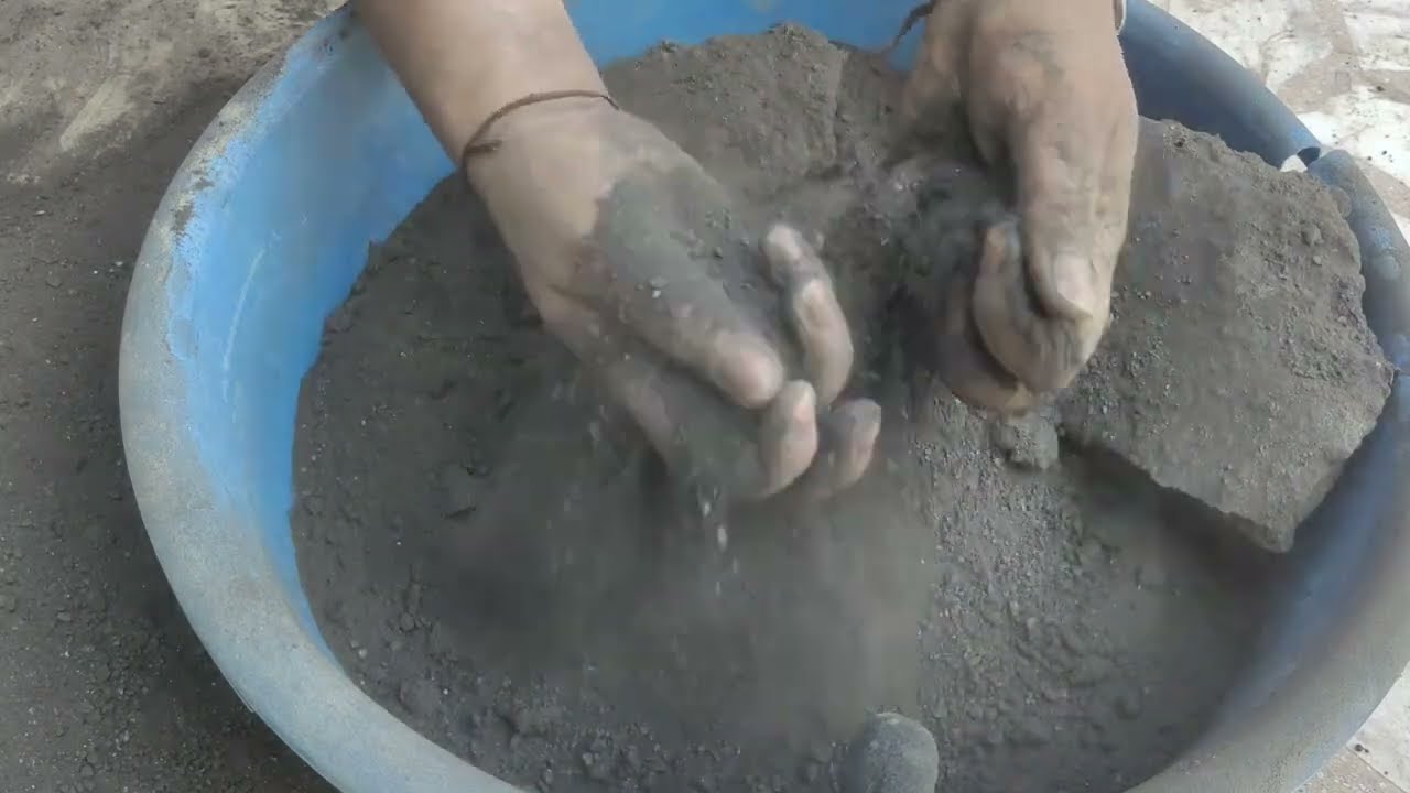 Black charcoal full dry floor and tub Crumbling by Sa Asmr