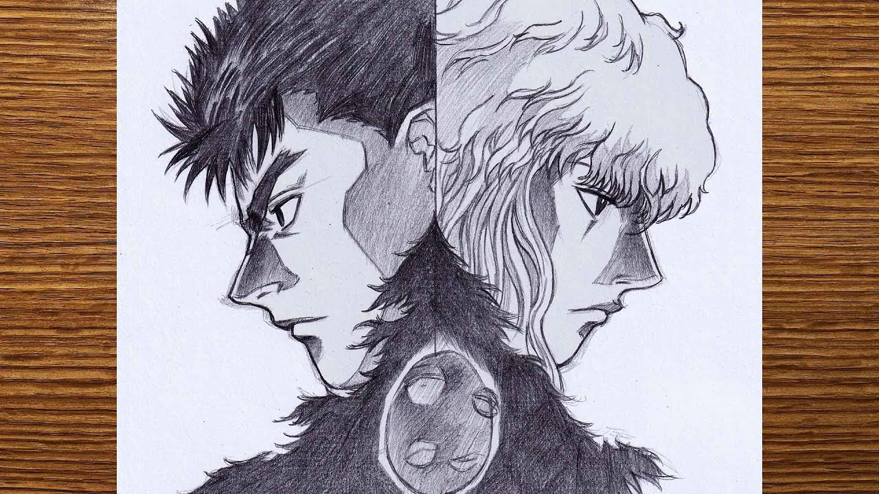 How to draw Guts vs Griffith from Berserk | step-by-step | sketch