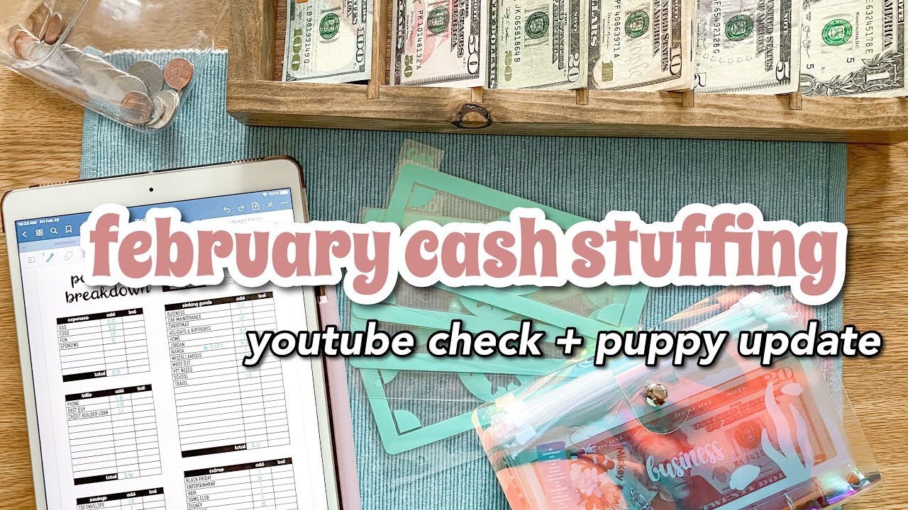 cash envelope/ sinking funds stuffing & counting | youtube check | 20 year old college student