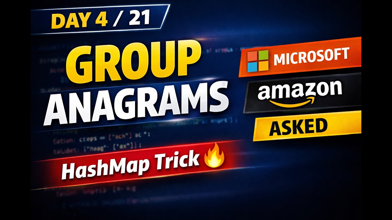 Day 4/21 – Group Anagrams | HashMap Trick | Microsoft & Amazon Interview Question | LeetCode 49