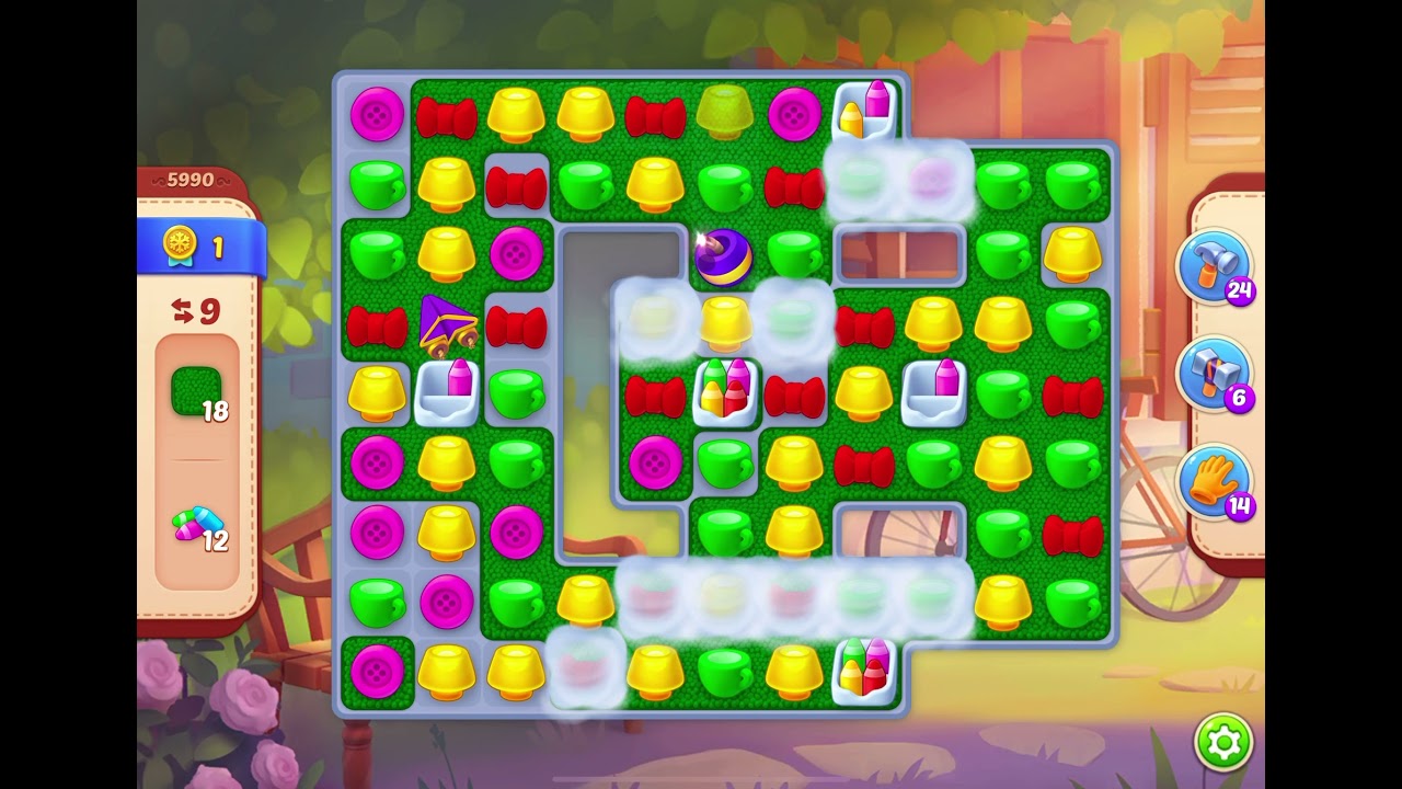HomeScapes Level 5990 no boosters (14 moves)
