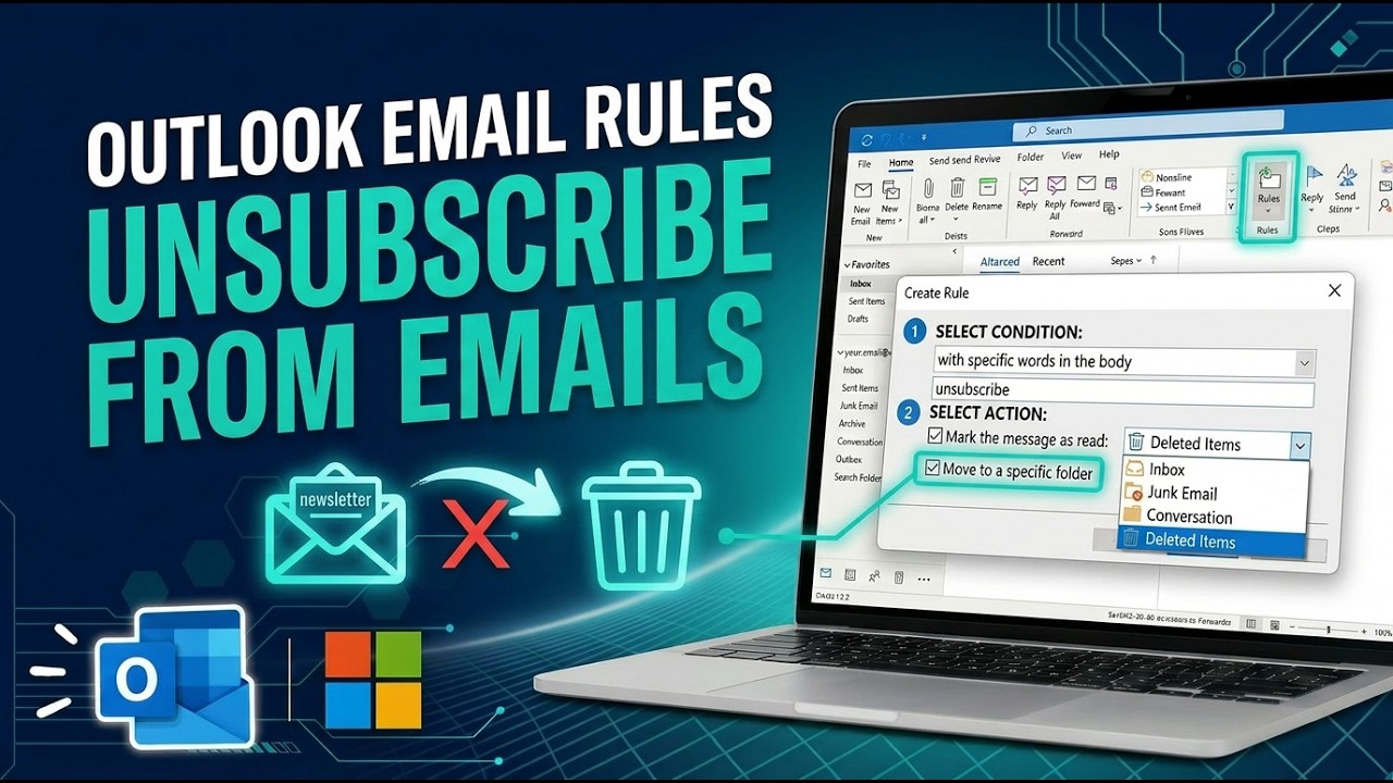 Microsoft Outlook - Email Rules - Unsubscribe from emails