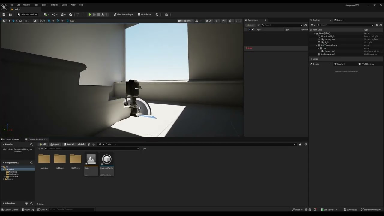 02 Unreal Engine 5.7 Composure - Matte Shadow Rendering