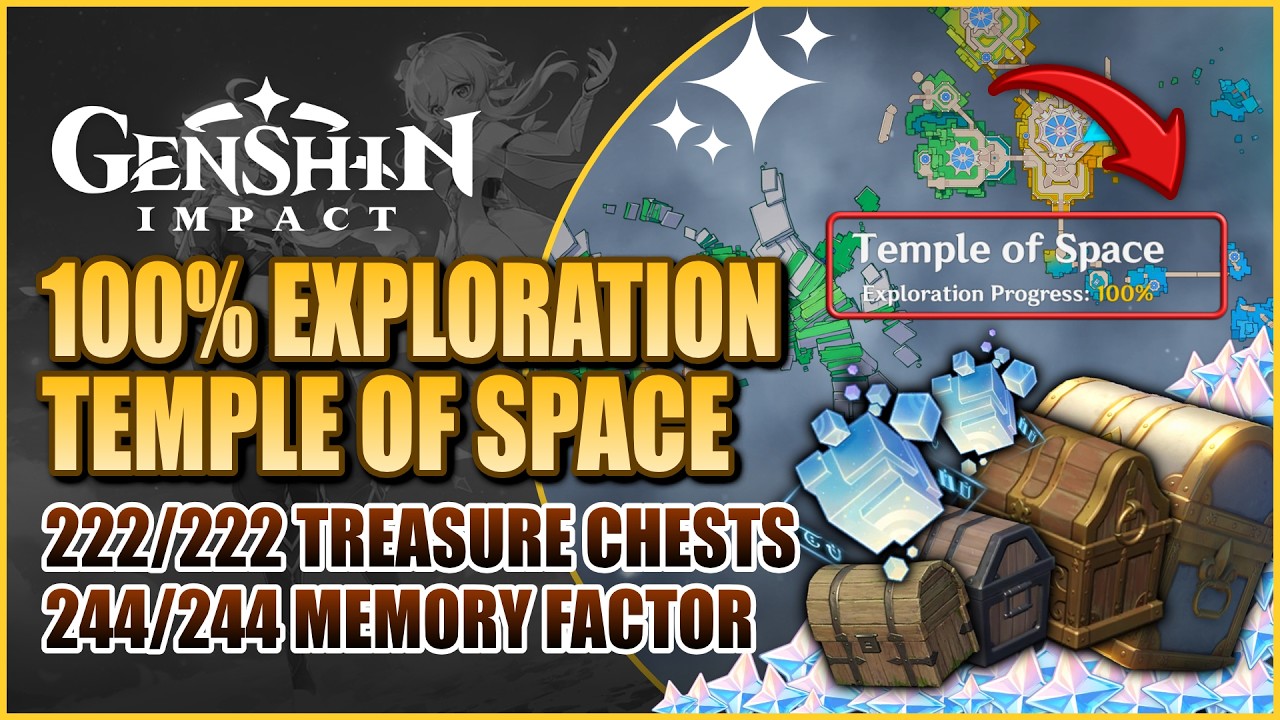 Temple of Space 100% Exploration Guide (All 222 Chests & 226 Memory Factor) | Genshin Impact