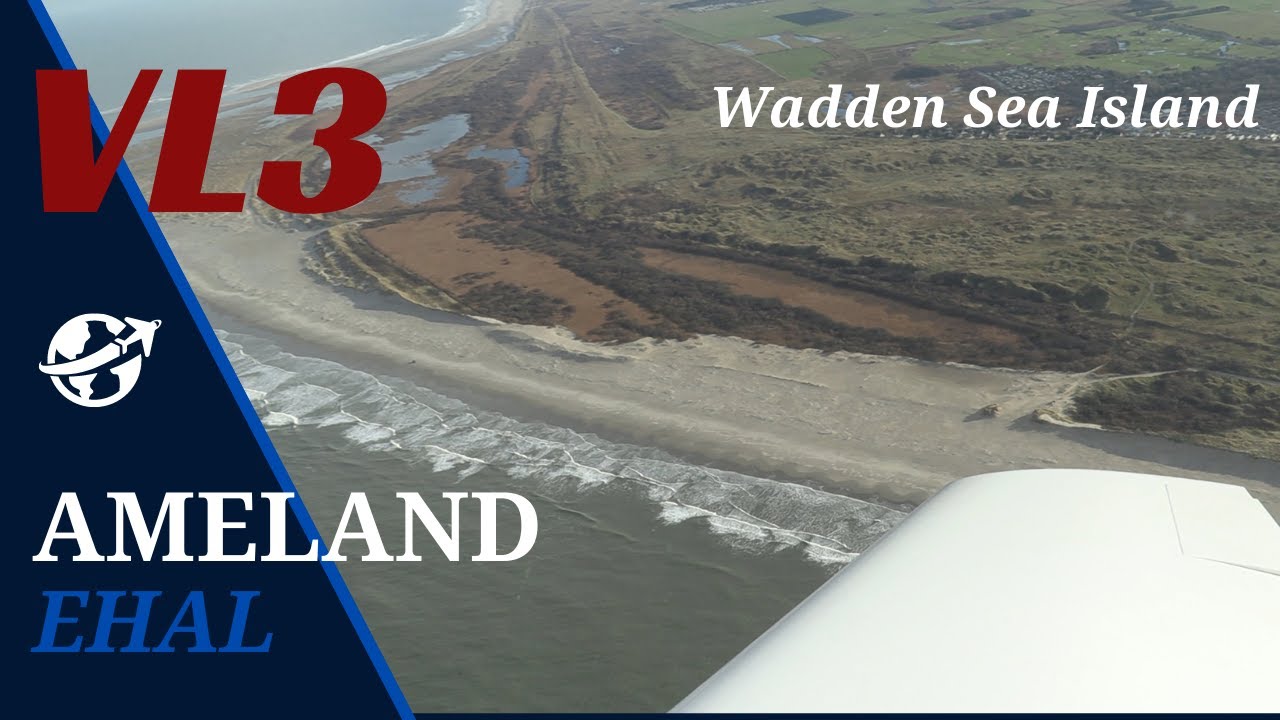 VL3 Evolution JMB Aircraft : flight to Ameland EHAL, Wadden Sea Island, The Netherlands