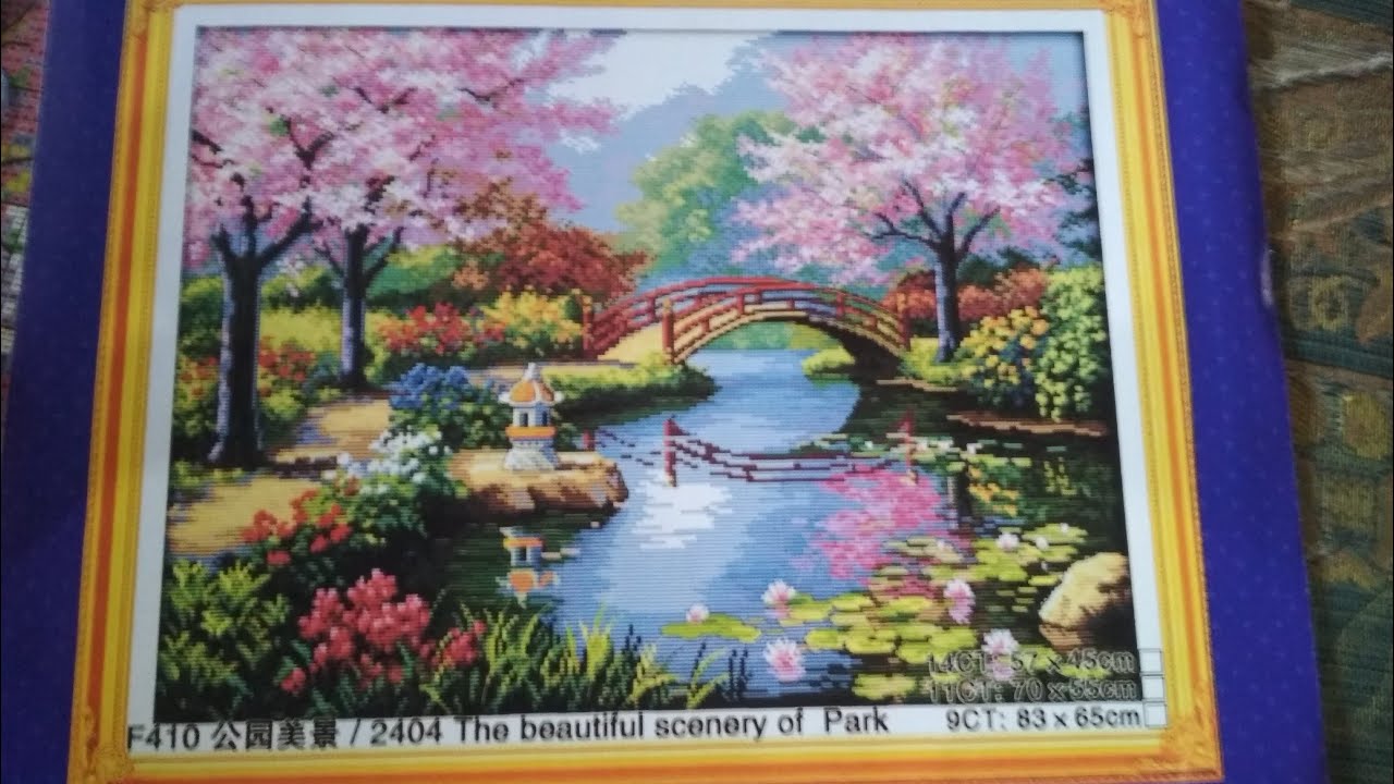 Tutorial menyulam kristik  dengan pola di kain untuk pemula. Cross stitch Part 1