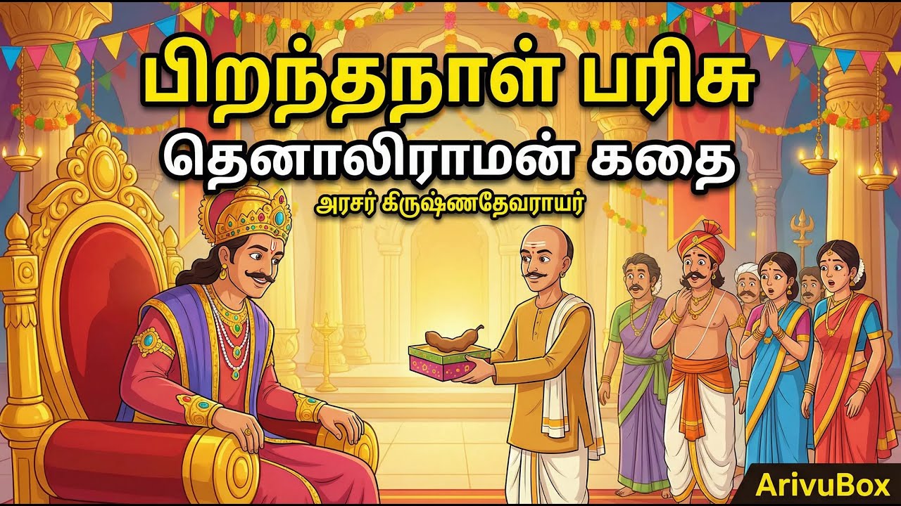 பிறந்தநாள் பரிசு | தெனாலிராமன் கதை | King Krishnadevaraya Moral Story in Tamil | ArivuBox