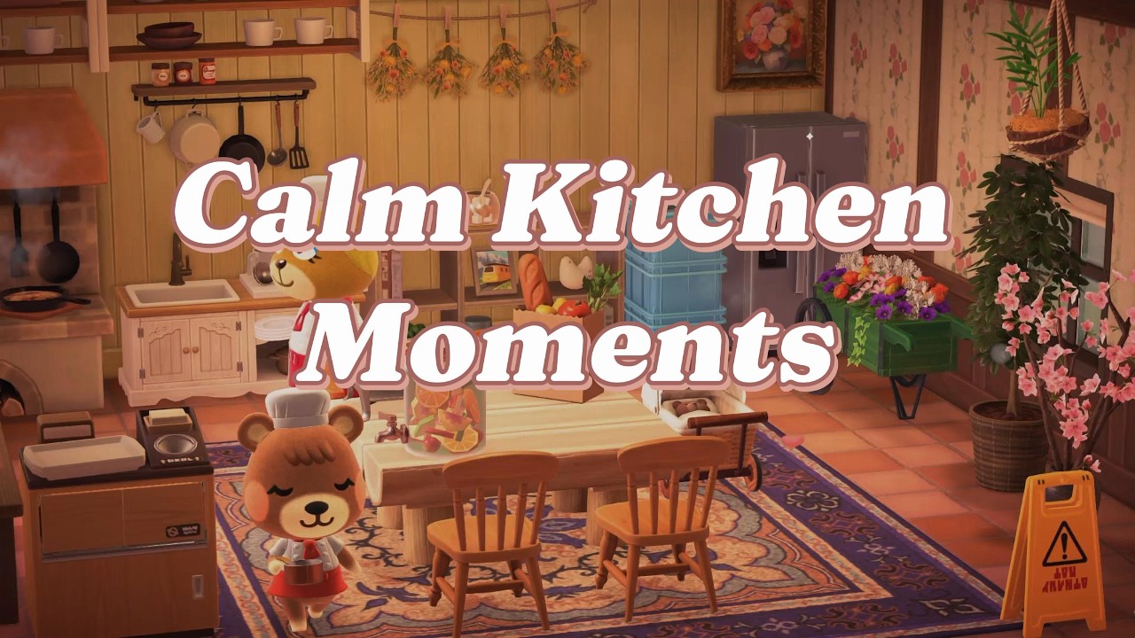 Calm Kitchen Moments 😌 || ACNH Ambiance 3 hours ✏️Study Music | Work Ambiance 🎧