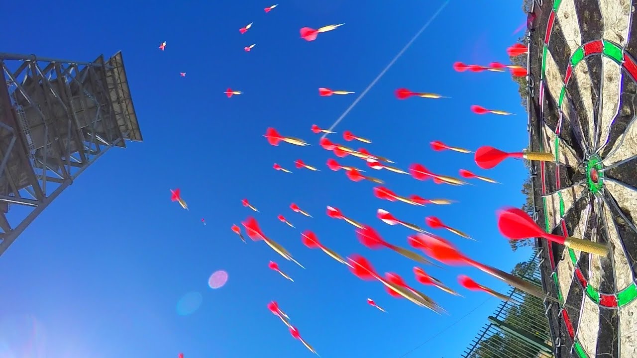 HIGHEST DARTS BULLSEYE WORLD RECORD! (45m/150ft)