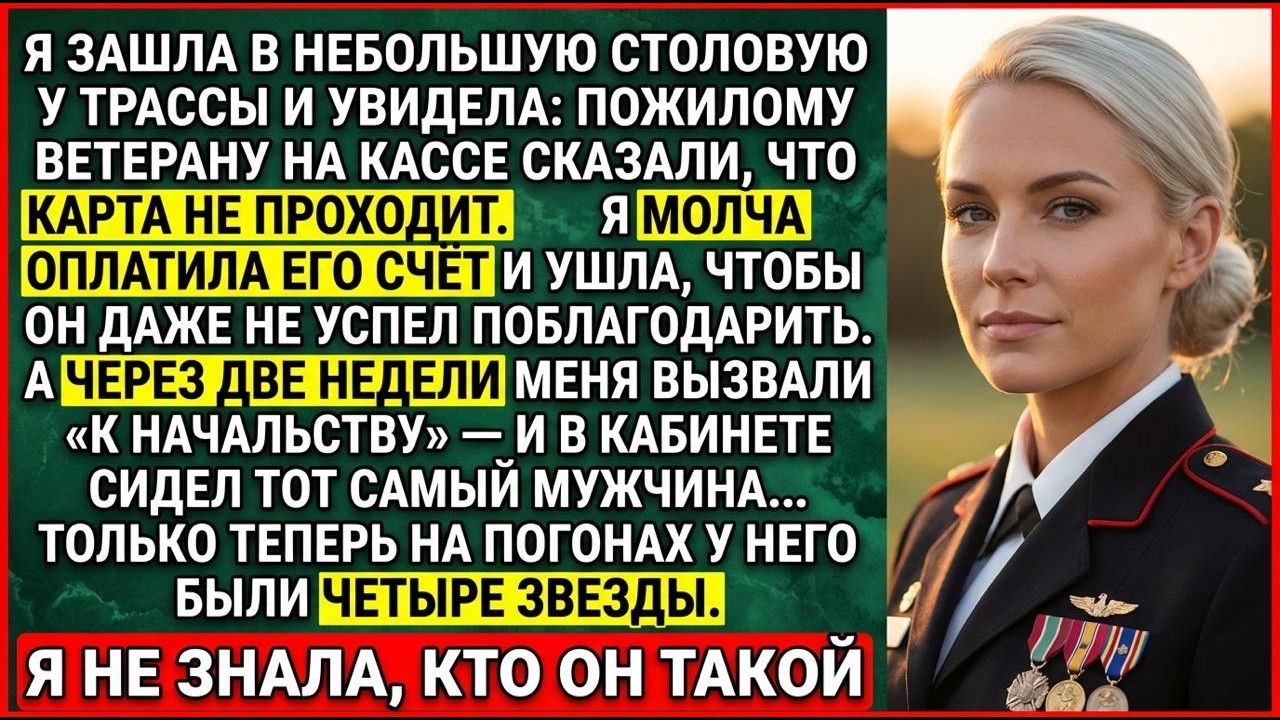 Я Тихо Оплатила Счёт Растерянному Ветерану В Кафе — И Не Знала, Что Он Генерал