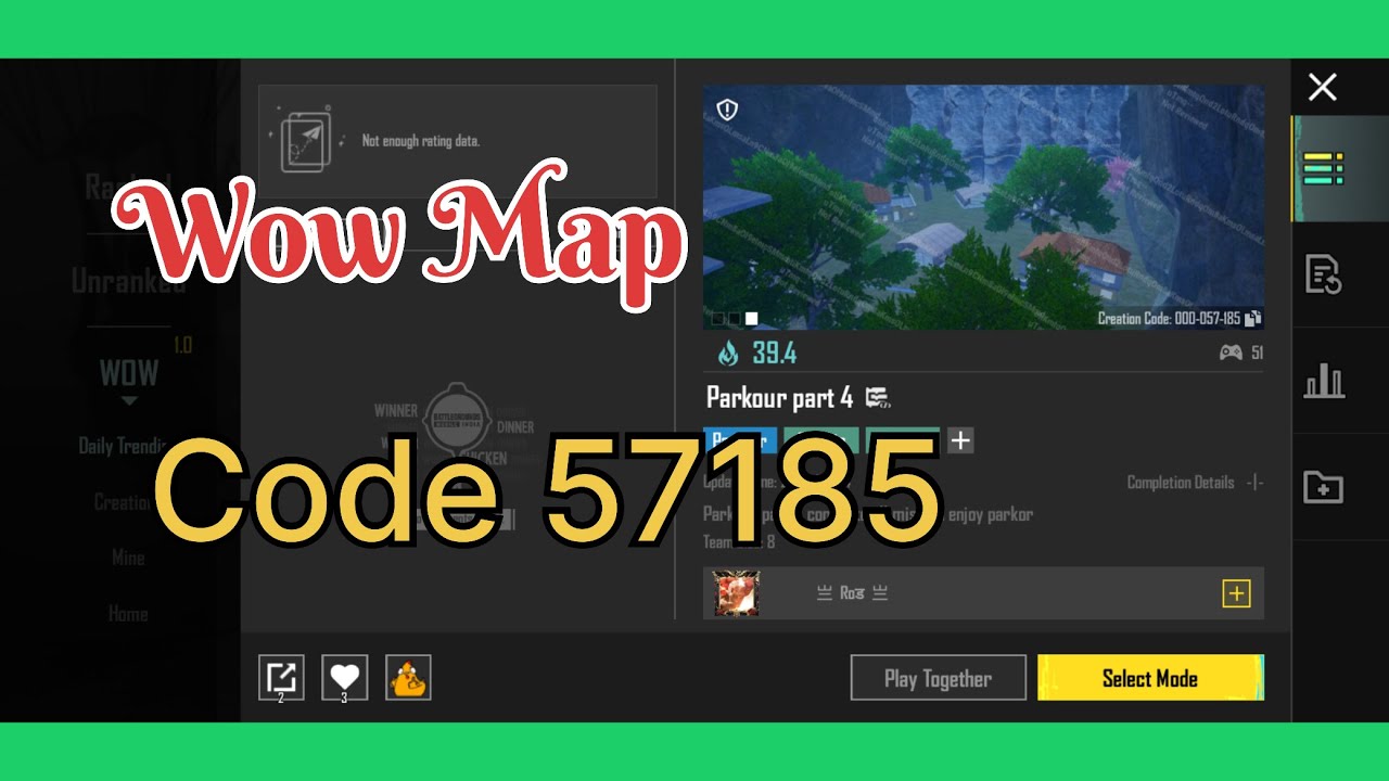 PARKOUR PART 4 | OMG 😦 KYA BANA DIYA | WOW MAP CODE 57185 | Map Code 57185 