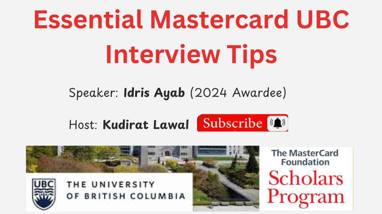 Mastercard UBC Interview Tips | Canada | Scholarship | Mentorship
