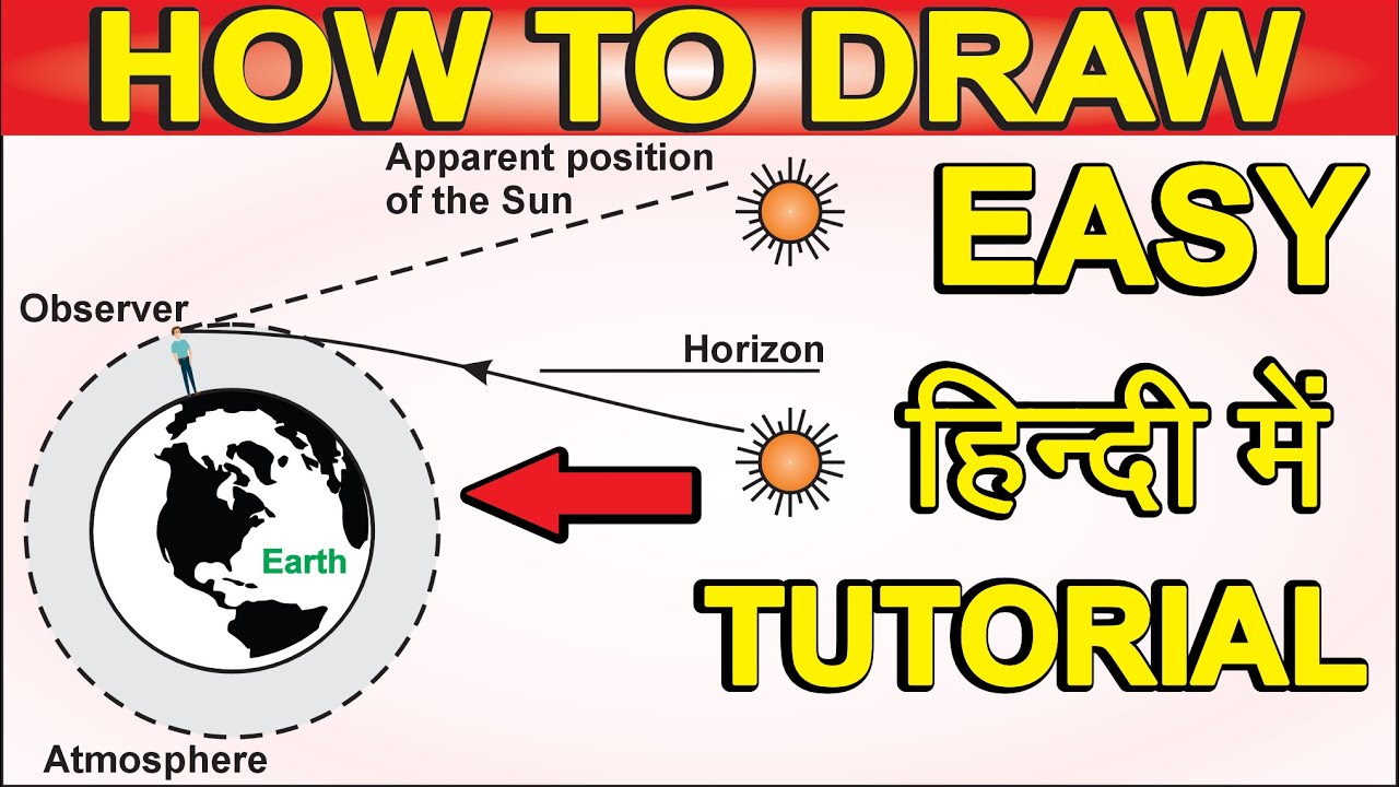 How to Draw Atmospheric Refraction Effects Diagram in Corel Draw By Seekh Raha Hoon.
