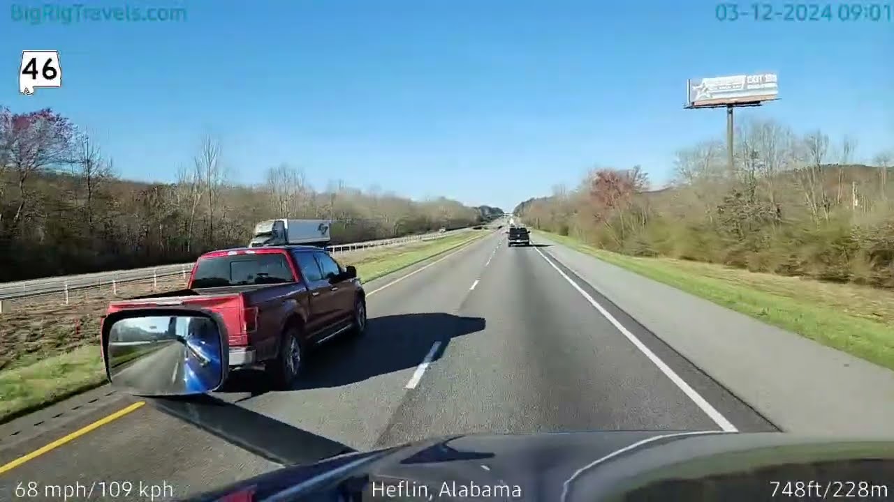 BigRigTravels LIVE | near Heflin, Alabama to the AL/MS border (3/12/24)