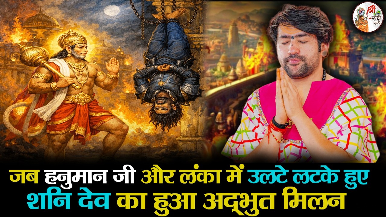 जब हनुमान जी और लंका में उलटे लटके हुए शनि देव का हुआ अद्भुत मिलन | Bageshwar Dham Sarkar Katha