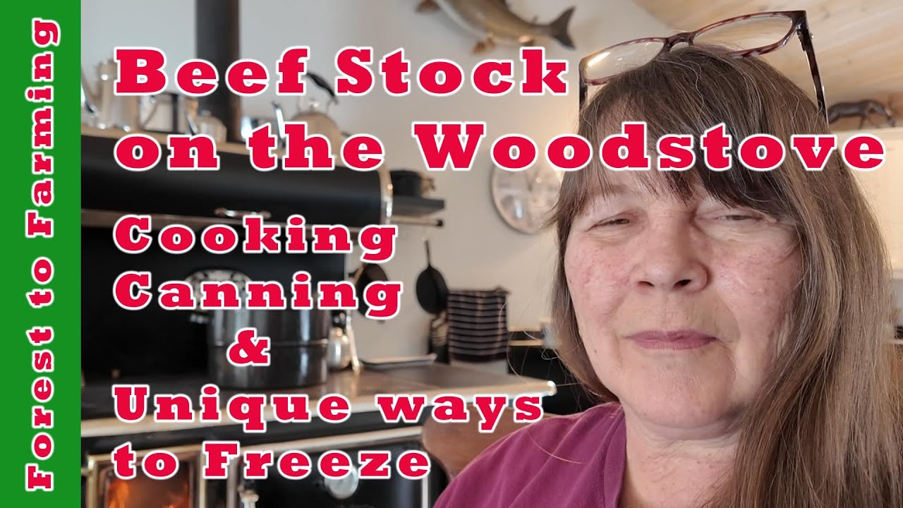 Homemade Beef Stock on the Woodstove  How to Cook, Pressure Can & Freeze your Stock