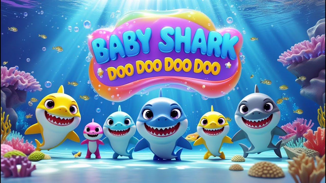 Baby Shark Doo Doo Doo Doo |Colorful Baby, Mama & Papa Shark Song for Kids#babyshark #nurseryrhymes