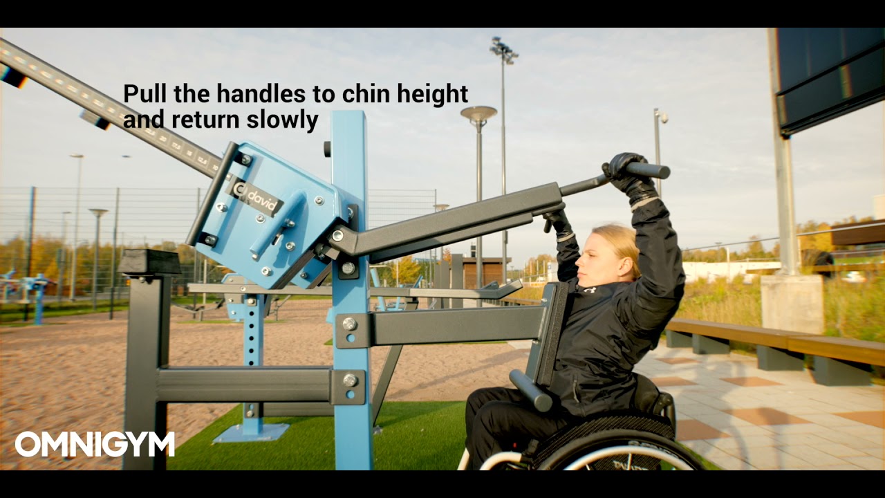 How to use Omnigym Free Access Lat Pulldown outdoor fitness equipment