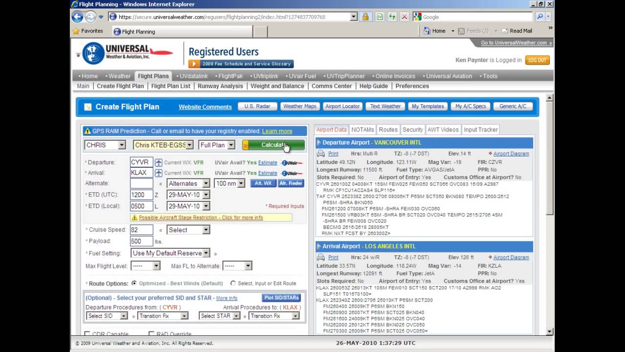 Flight Planning  Aircraft Fuel Tankering Software Demo in UVflightplanner com