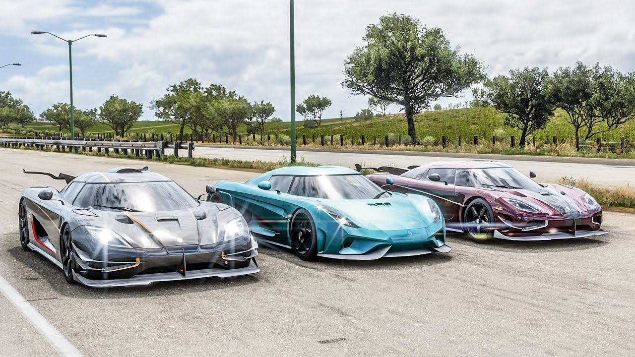 Forza Horizon 5 Drag race: Koenigsegg One:1 vs Agera RS vs Regera