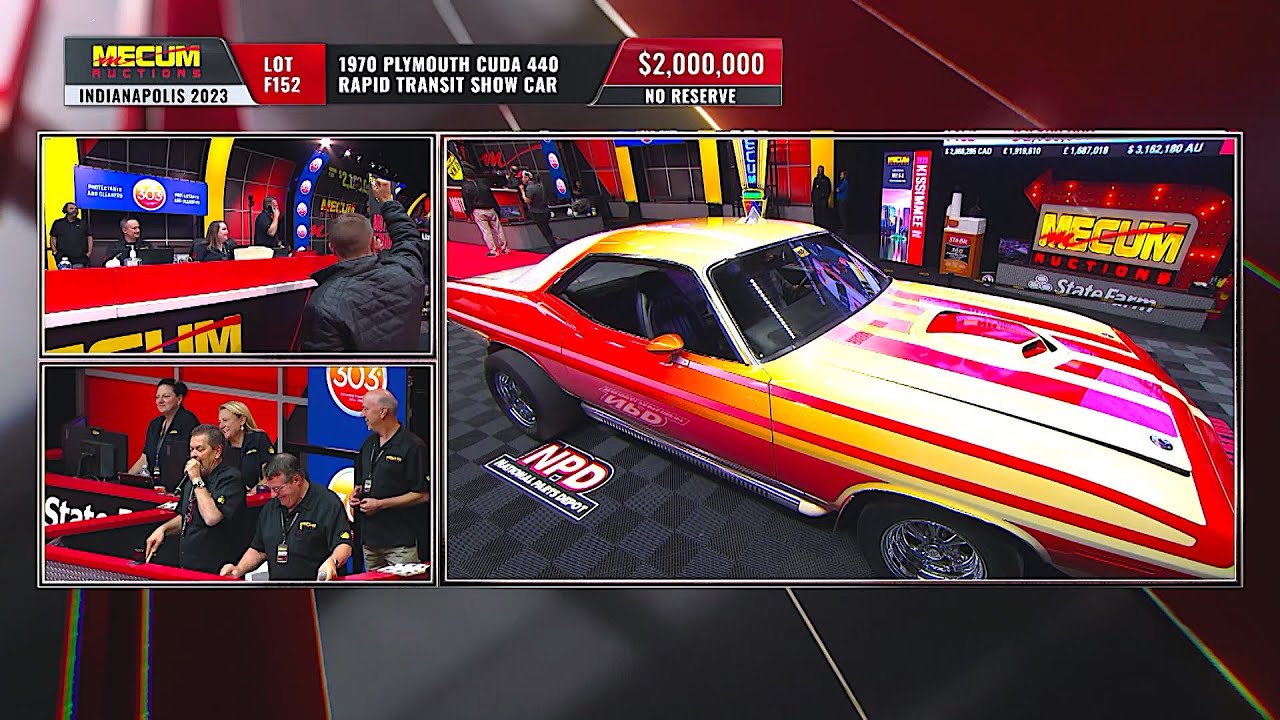 $2 Million CUDA // 1970 Plymouth Cuda 440 Rapid Transit Show Car // Mecum Indy 2023