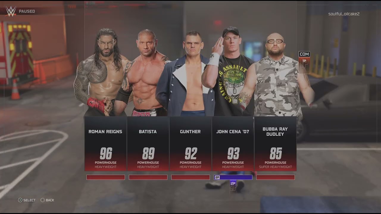 WWE 2K25 BRAWL MATCH . Behind the ring backstage fight . Gunter John Cena  Roman reign  Batista BRD