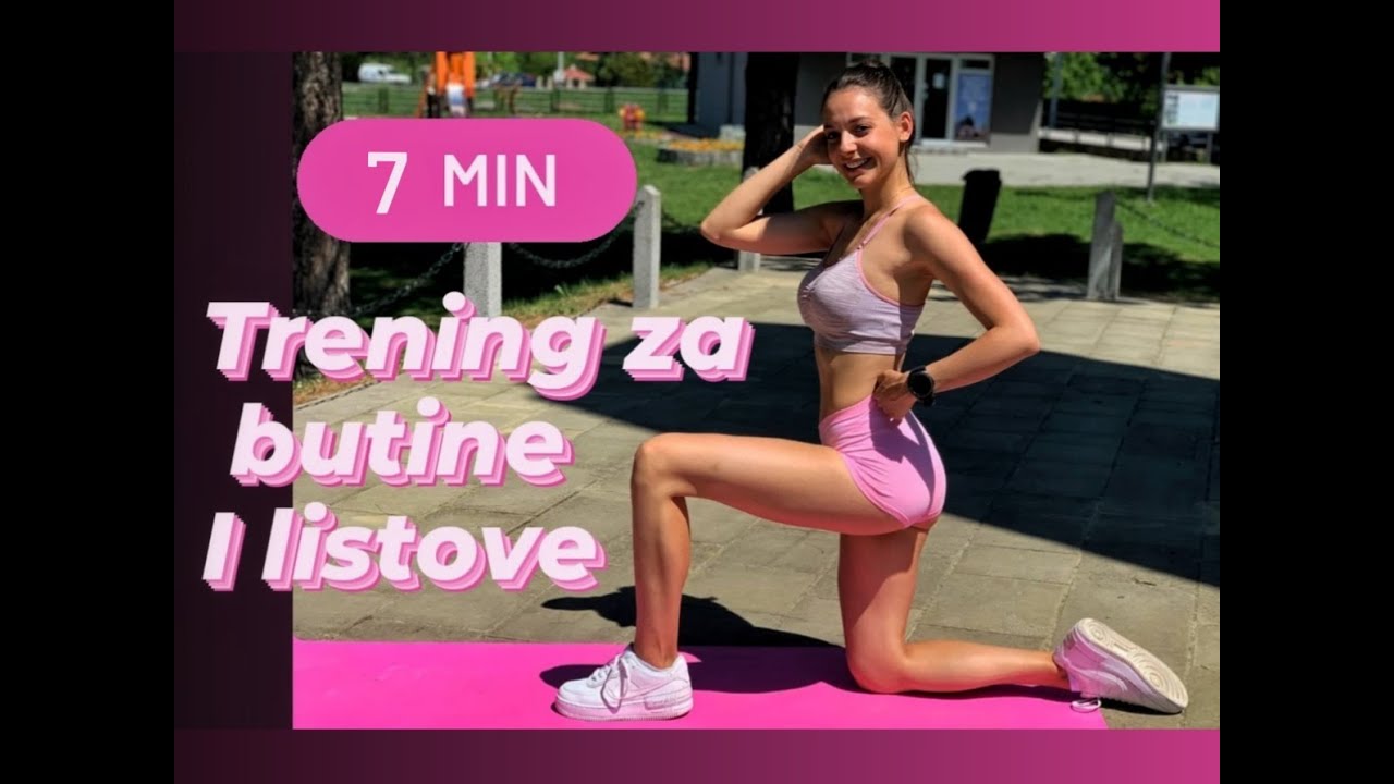 7 MIN TRENING ZA BUTINE I LISTOVE- trening za zatezanje nogu/ Bez opreme/ Ksenija Krstic