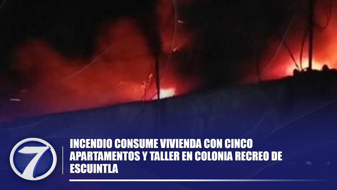Incendio consume vivienda con cinco apartamentos y taller en Colonia Recreo de Escuintla