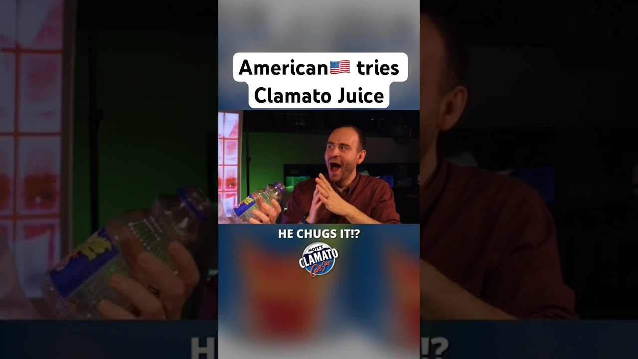 American tries Clamato Juice&hellip;Chugs whole bottle!