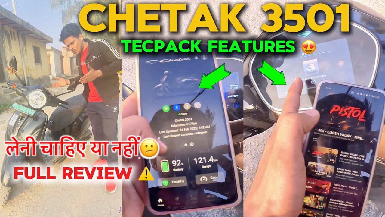 Chetak 3501 Teck Pack Features Full Review 🔥 TecPack Install With Features 😍 #chetak