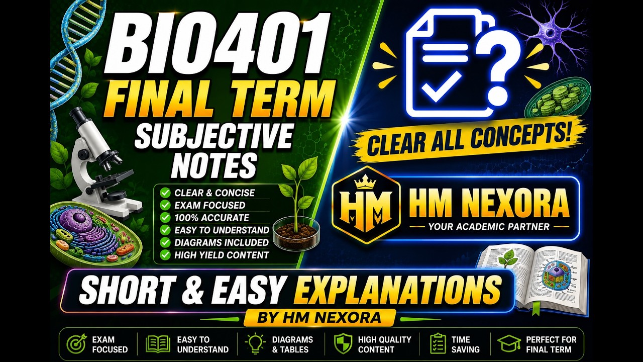 BIO401 Final Term Notes 2026 | Biostatistics Complete Notes by HM Nexora