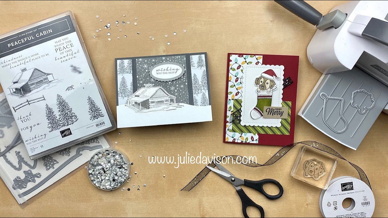 11/18 Thursday Night Stamp Therapy: Stampin’ Up! Peaceful Cabin Spanner Panel Card + Sweet Stockings