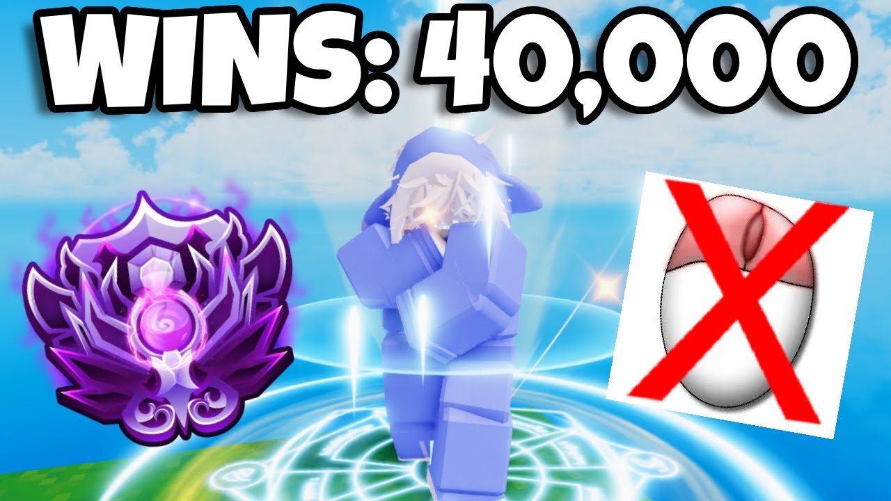 40,000 WINS Player uses NO Auto Clicker... (Roblox Bedwars)