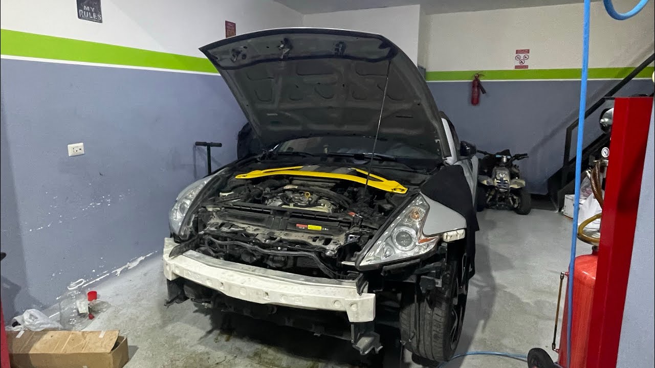 Nissan 370z Engine water pump replacement| تعطل مضخة ماء محرك النيسان ٣٧٠زد