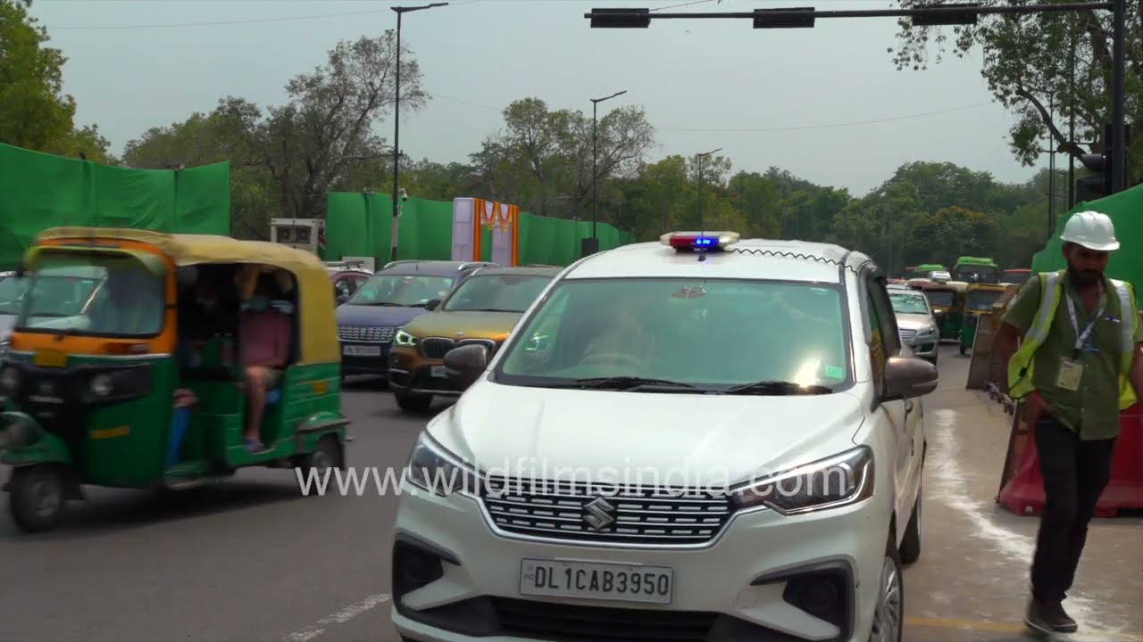 Security arrangements near India Gate and Kartavya Path in New Delhi