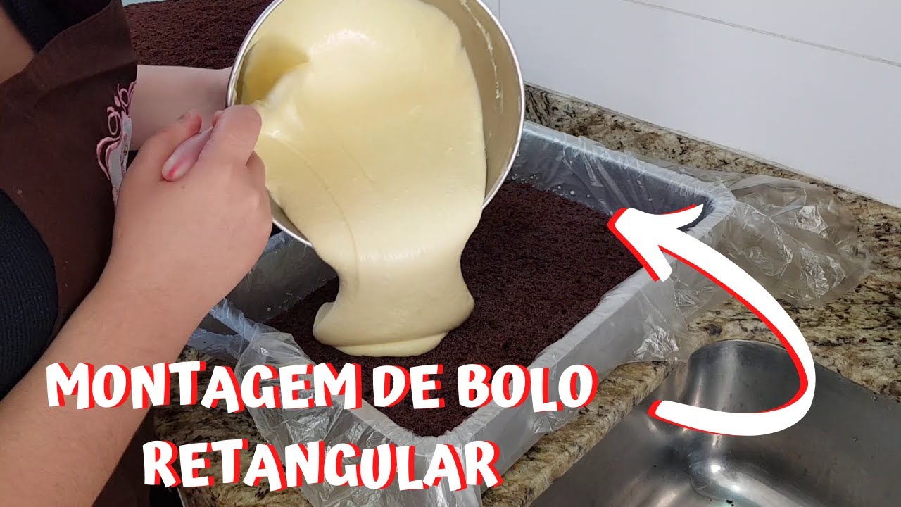 COMO MONTAR UM BOLO RETANGULAR | Bolo retangular alto de 65 fatias