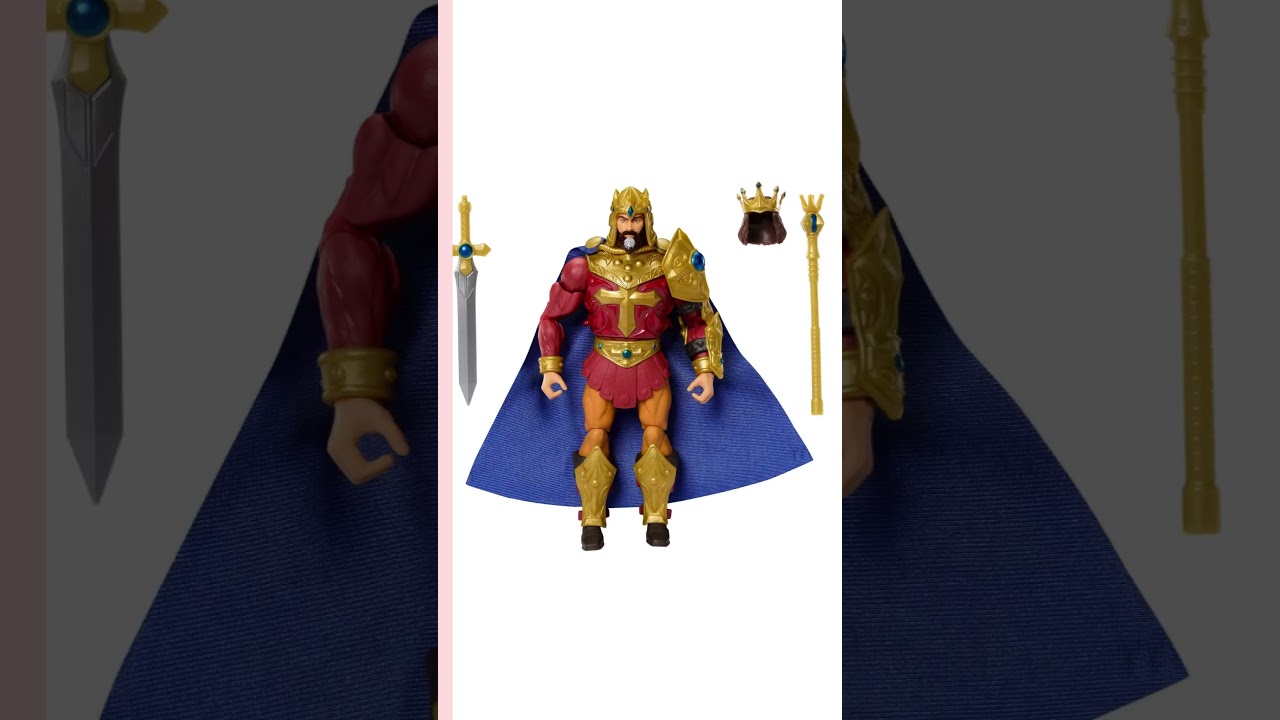King Randor New Eternia Masterverse, arte de caja y teasers de personajes