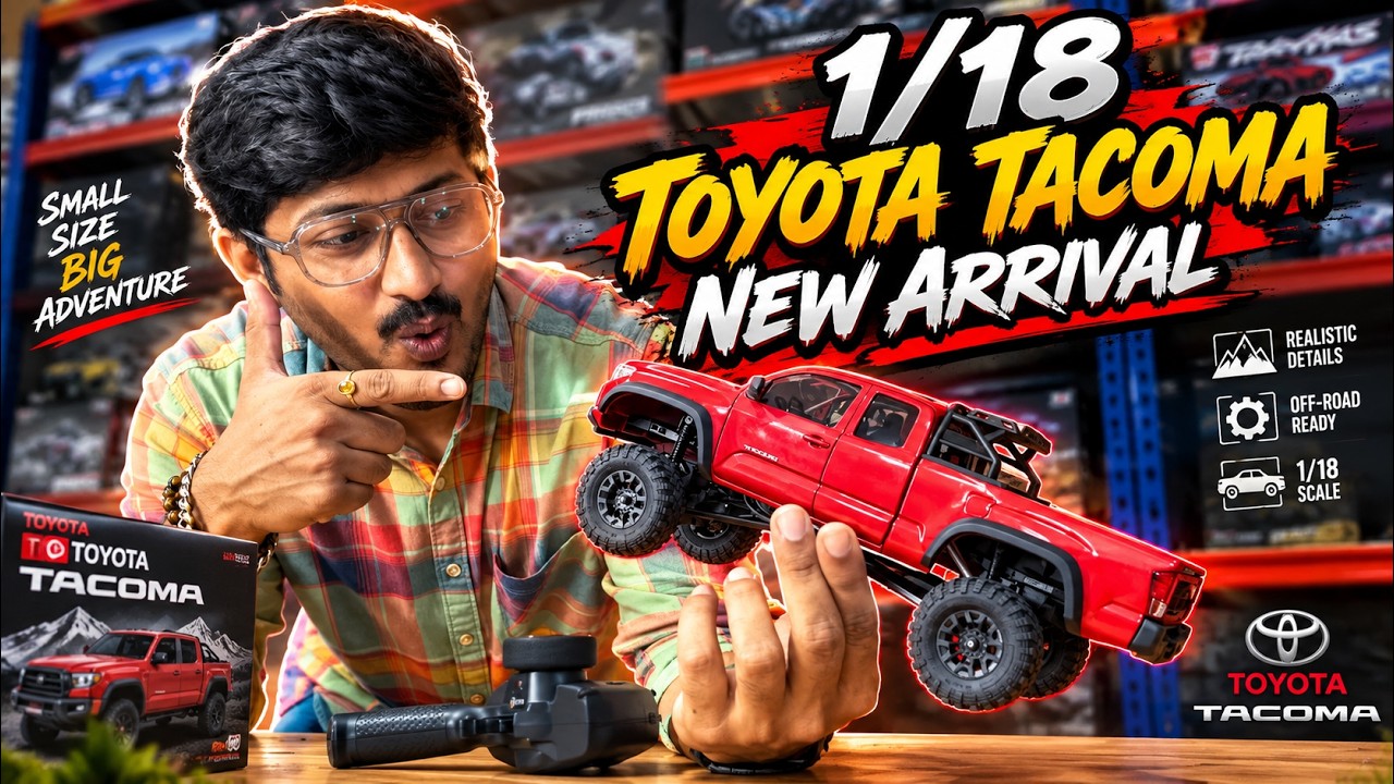 FMS Toyota Tacoma 1/18 Unboxing 🔥 The Most Realistic Mini RC Pickup? | MRC Hobbies India