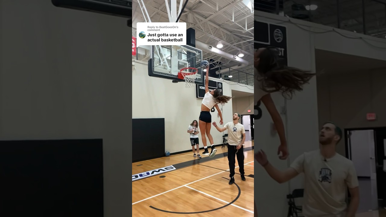5&rsquo;7 Girl Almost Dunks🤯 #basketball