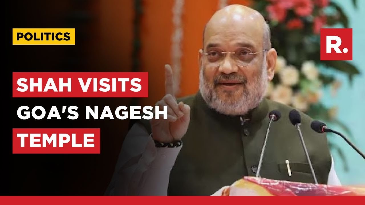 Amit Shah along with Goa CM Pramod Sawant visits Nagesh temple in Bandora, Ponda